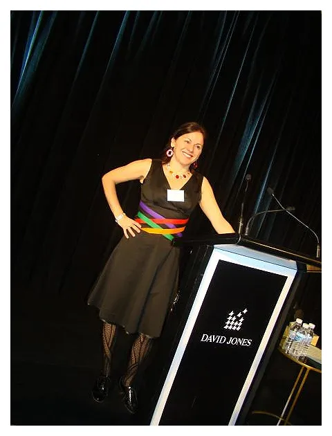 Tania de Jong speaking at a corporate event